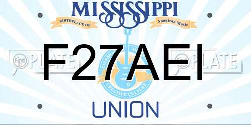 F27AEI Mississippi License Plate