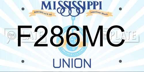 F286MC Mississippi License Plate
