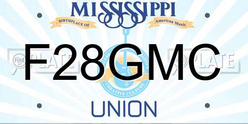 F28GMC Mississippi License Plate
