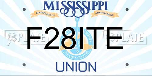 F28ITE Mississippi License Plate