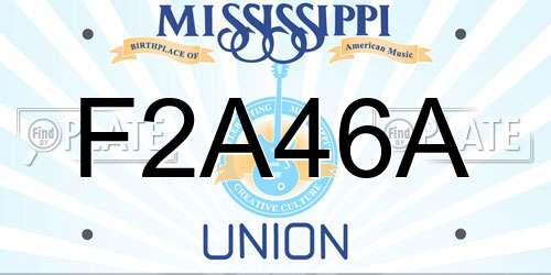 F2A46A Mississippi License Plate