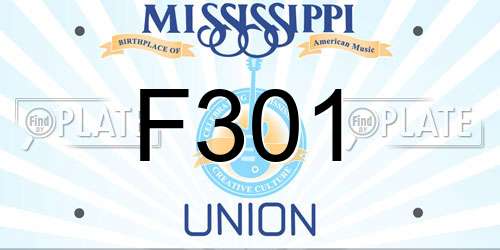 F301 Mississippi License Plate