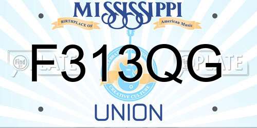 F313QG Mississippi License Plate