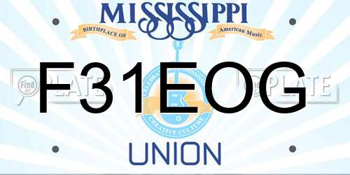 F31EOG Mississippi License Plate
