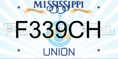 F339CH Mississippi License Plate