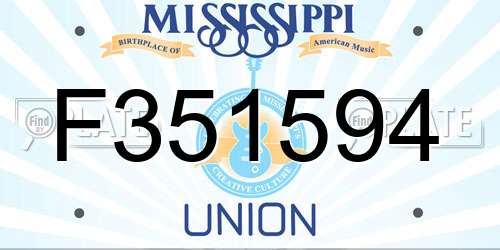 F351594 Mississippi License Plate