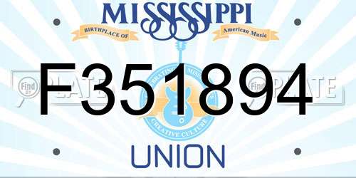 F351894 Mississippi License Plate