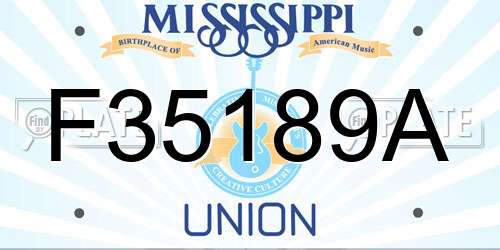 F35189A Mississippi License Plate