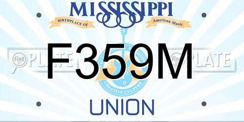 F359M Mississippi License Plate