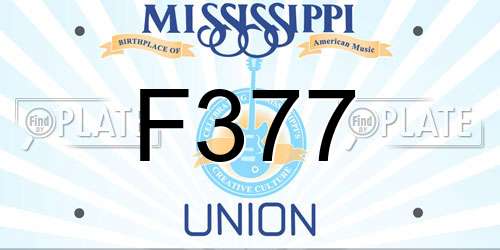 F377 Mississippi License Plate