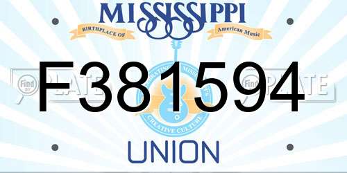 F381594 Mississippi License Plate