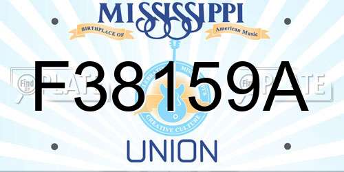 F38159A Mississippi License Plate
