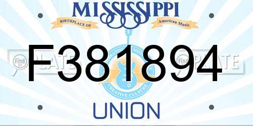 F381894 Mississippi License Plate