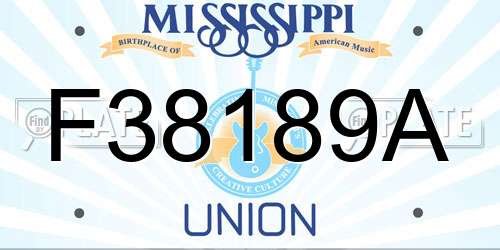F38189A Mississippi License Plate
