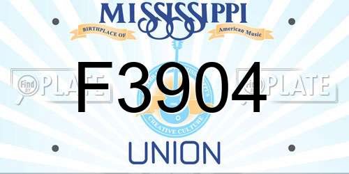 F3904 Mississippi License Plate