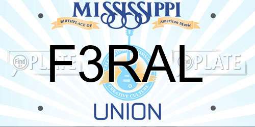 F3RAL Mississippi License Plate