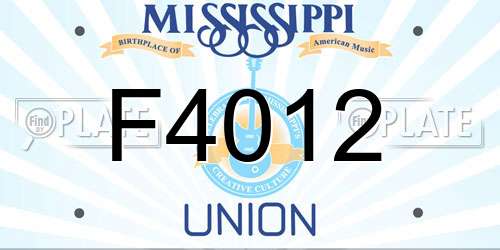 F4012 Mississippi License Plate