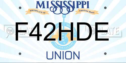 F42HDE Mississippi License Plate