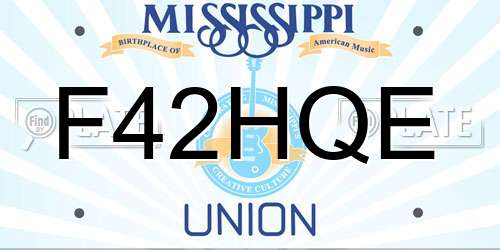 F42HQE Mississippi License Plate