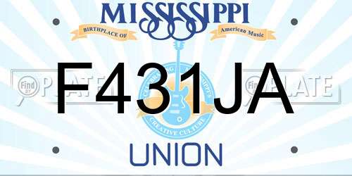 F431JA Mississippi License Plate