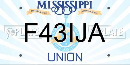F43IJA Mississippi License Plate
