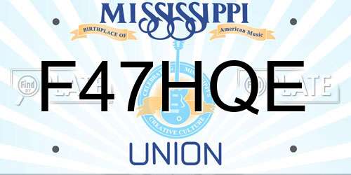 F47HQE Mississippi License Plate