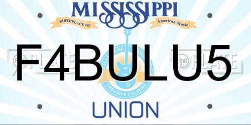 F4BULU5 Mississippi License Plate