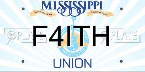 F4ITH Mississippi License Plate