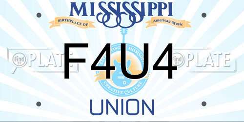 F4U4 Mississippi License Plate