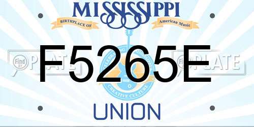 F5265E Mississippi License Plate