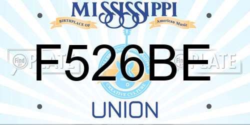 F526BE Mississippi License Plate