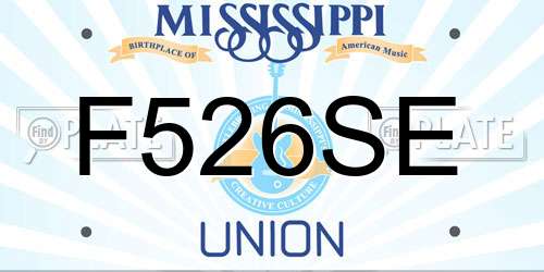 F526SE Mississippi License Plate
