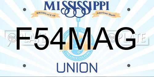 F54MAG Mississippi License Plate