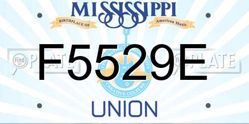 F5529E Mississippi License Plate