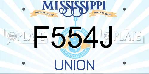 F554J Mississippi License Plate