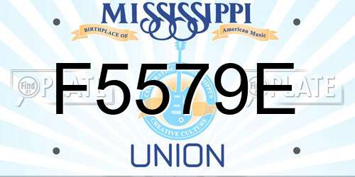 F5579E Mississippi License Plate