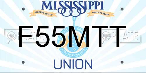 F55MTT Mississippi License Plate
