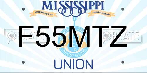 F55MTZ Mississippi License Plate