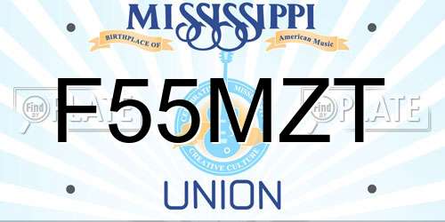 F55MZT Mississippi License Plate
