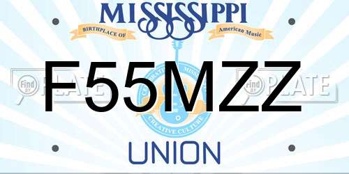 F55MZZ Mississippi License Plate