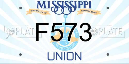 F573 Mississippi License Plate
