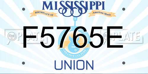 F5765E Mississippi License Plate