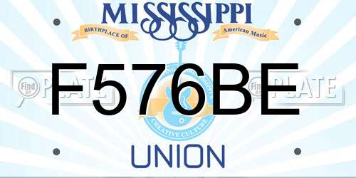F576BE Mississippi License Plate