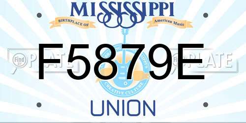 F5879E Mississippi License Plate