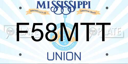 F58MTT Mississippi License Plate