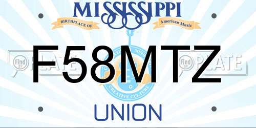 F58MTZ Mississippi License Plate