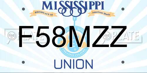 F58MZZ Mississippi License Plate