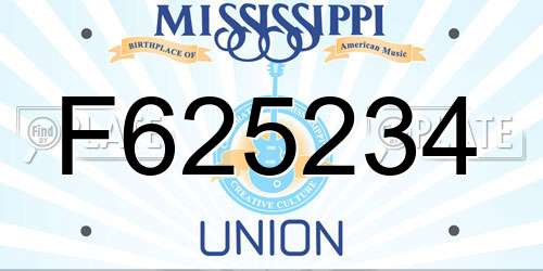 F625234 Mississippi License Plate