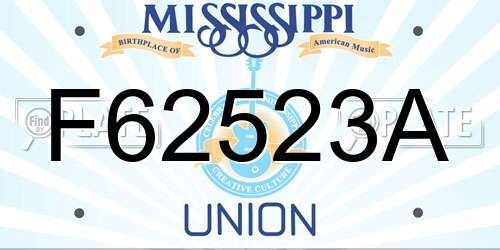 F62523A Mississippi License Plate