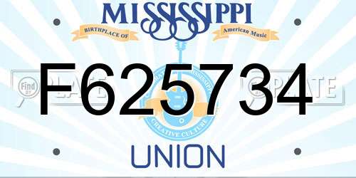 F625734 Mississippi License Plate